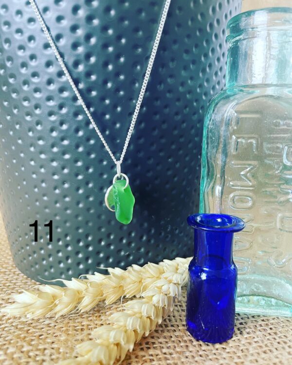 Sea glass and silver nugget necklace - Various Designs - Image 12