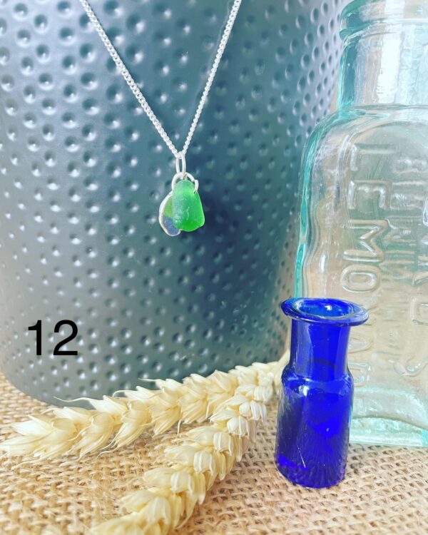 Sea glass and silver nugget necklace - Various Designs - Image 13