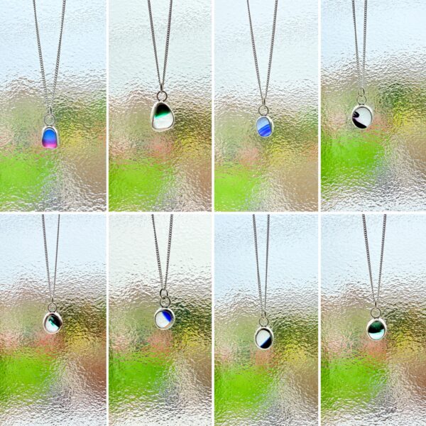 Sea Glass Necklace - backless bezel - Image 5