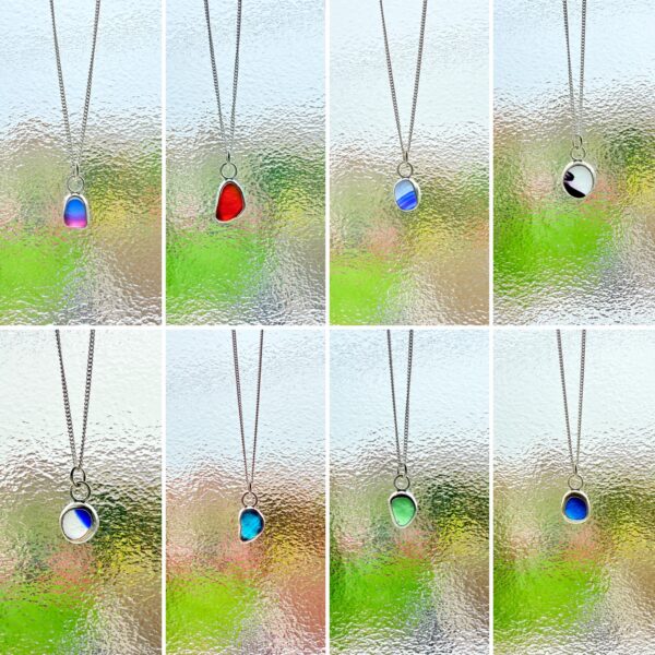 Sea Glass Necklace - backless bezel - Image 4